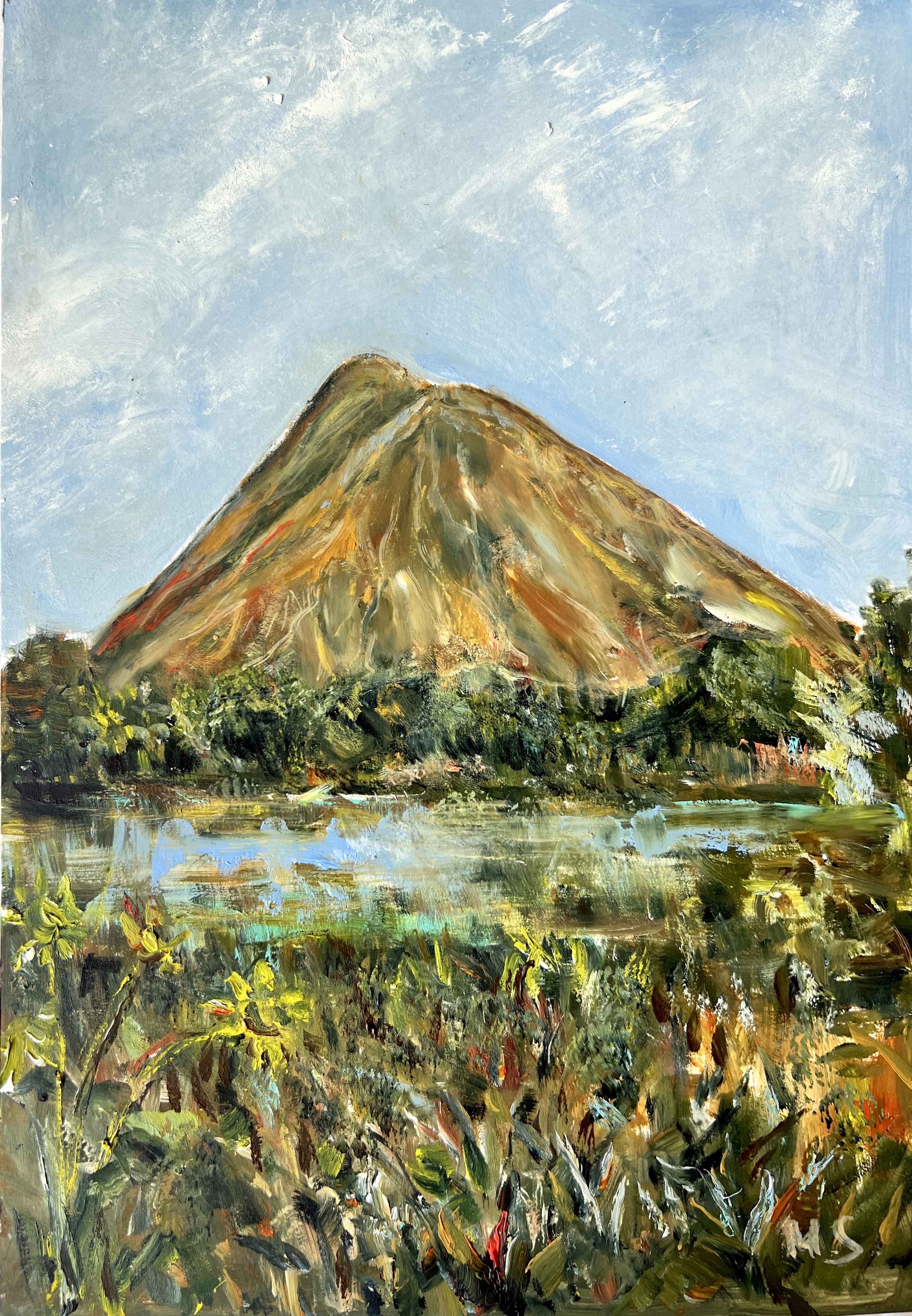 Coal Heart original painting by Marina Stognieva, mine landscape in the Donetsk region, Picturesque Guide to Ukraine